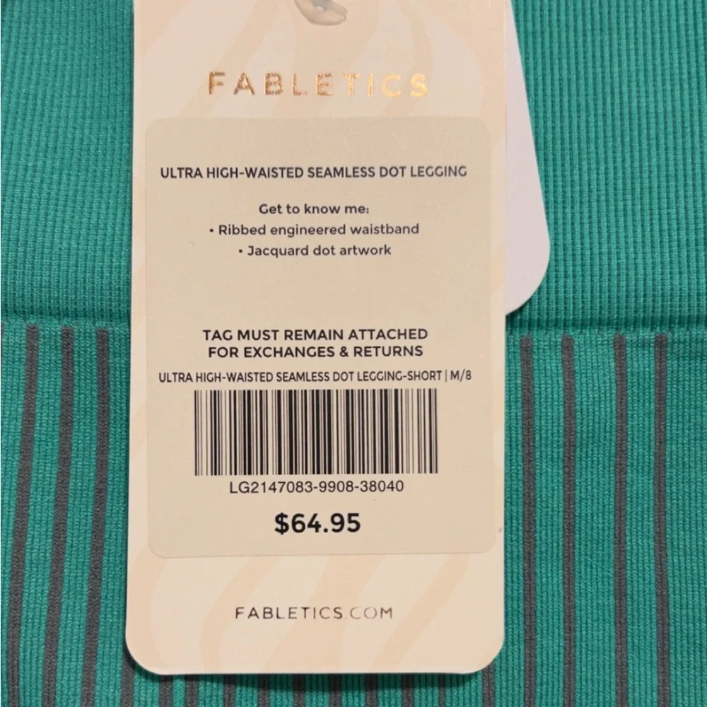Fabletics Teal MEDIUM Leggings and SMALL Top Set - Picture 11 of 13